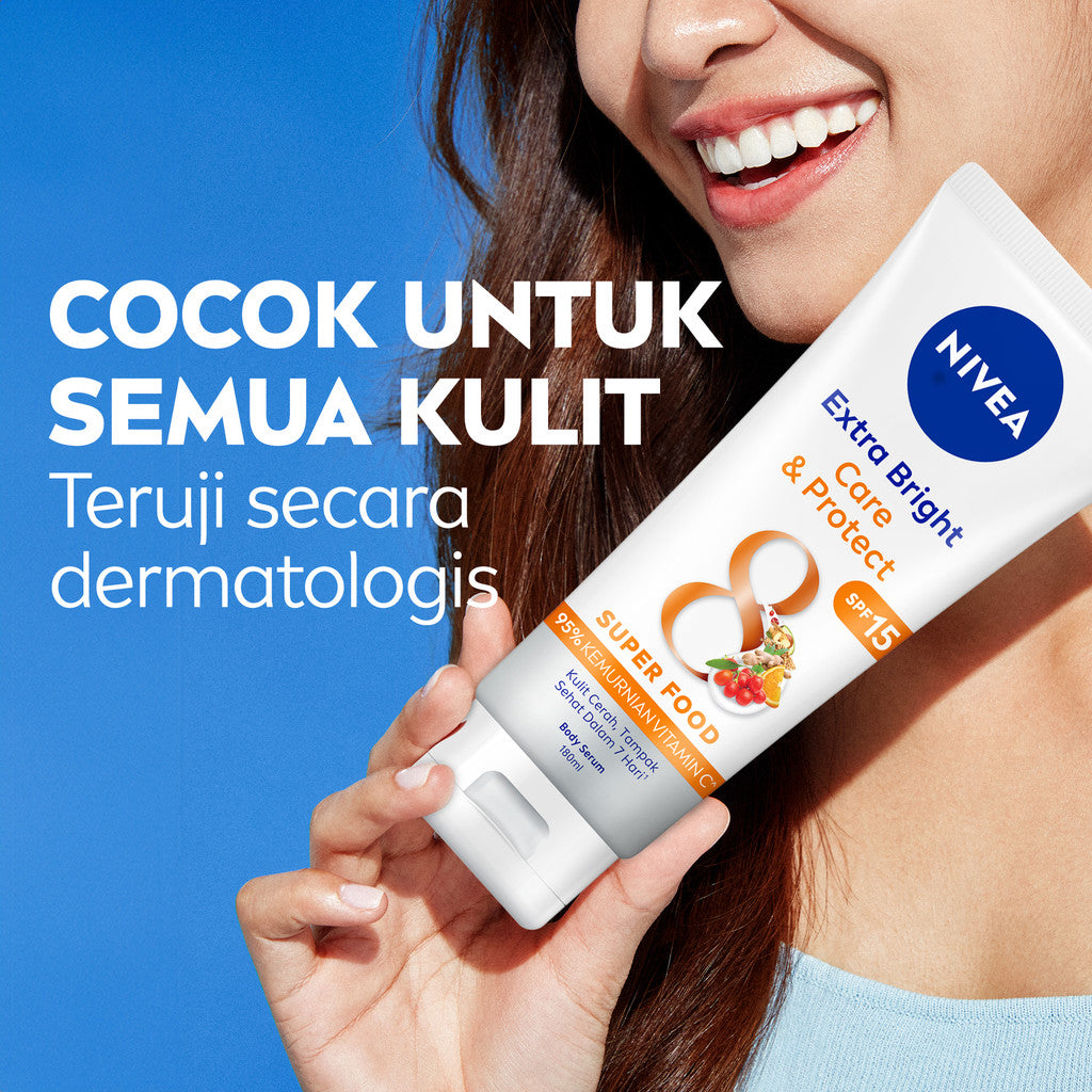 Exfoliate & Moisturize Bundle - NIVEA Body Serum Extra Bright C&AHA Skin Renewal 170ml & Care & Protect 180ml