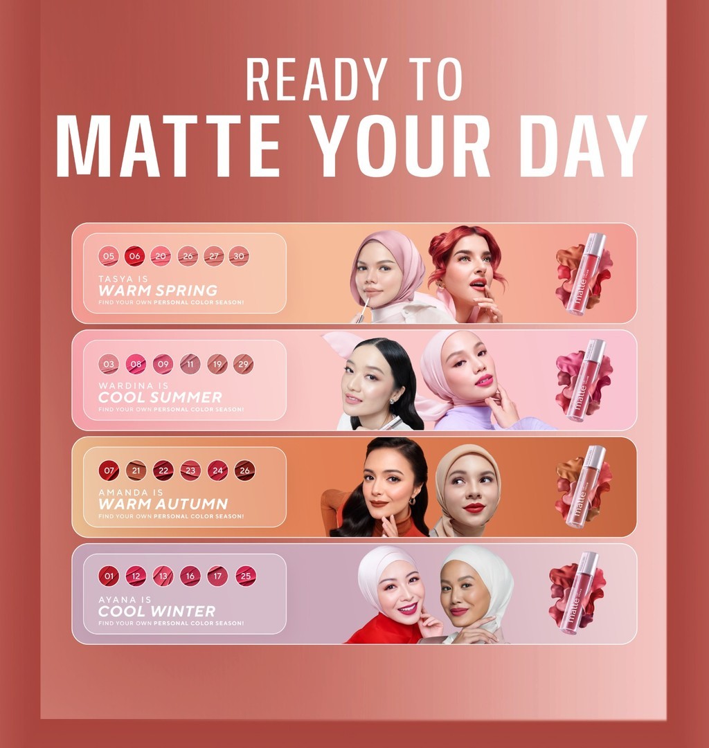 MOST LOVED! WARDAH Matte Lip Cream 4 g Warna Intense dan Tahan Lama Matte Finish Teksture Creamy Liptint Lip Stain Lipstik Lip Tint Lip Matte Lipstick Lipcream Glossy Longlasting Waterproof Tahan Lama Makeup Dark Lips Two Tone Lip Library