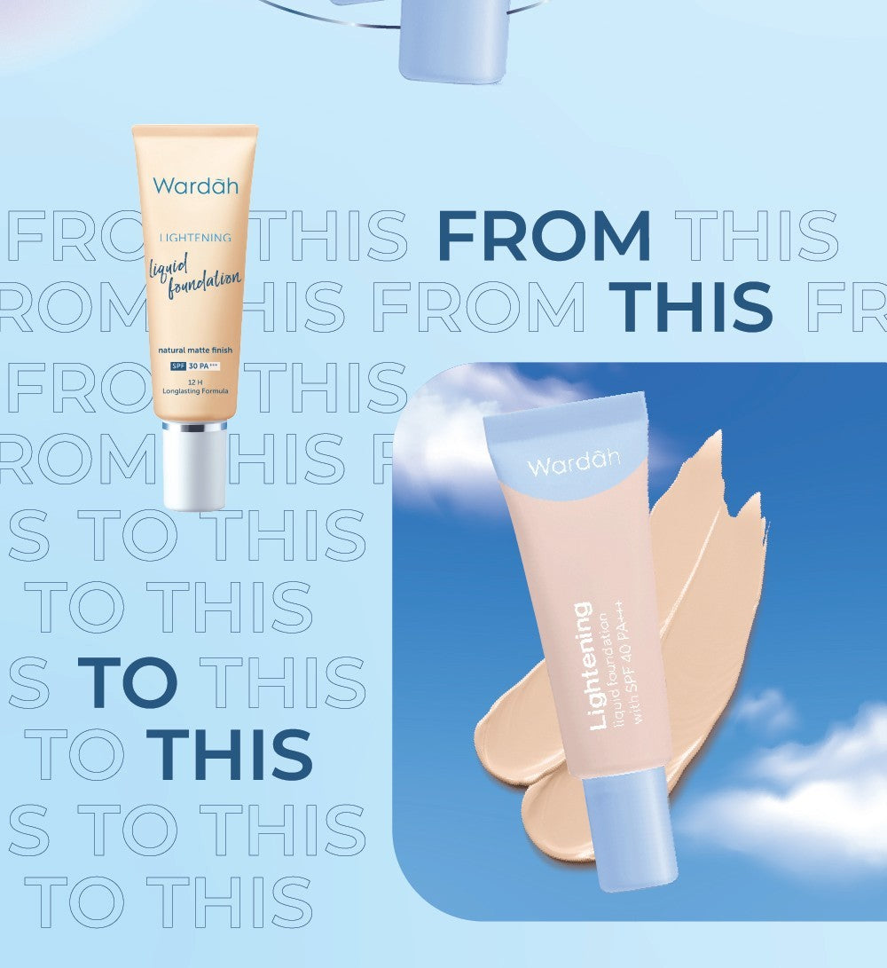 WARDAH Lightening Liquid Foundation 25ml - Base Makeup dengan Skin-Like to High Coverage yang Mengandung SPF 40 PA+++ dan Serum Niacinamide Untuk Hasil Makeup Flawless dan Cerah - Makeup - Foundation - Bedak - Cushion - Foundation Anti Longsor