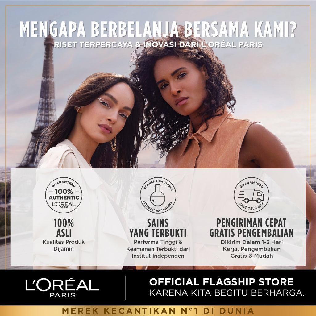 L’Oreal Paris Glycolic Bright Glowing 4 Pcs Skincare Kit Untuk Mencerahkan: Serum, Moisturizer, Facial Wash AHA Glycolic Acid Peeling Brightening Loreal