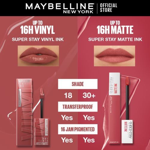 Maybelline Paket Makeup Sky High Mascara + Superstay Vinyl Ink Peachy | Bundle hemat lipstik maskara Lipstick transferproof Tahan Lama
