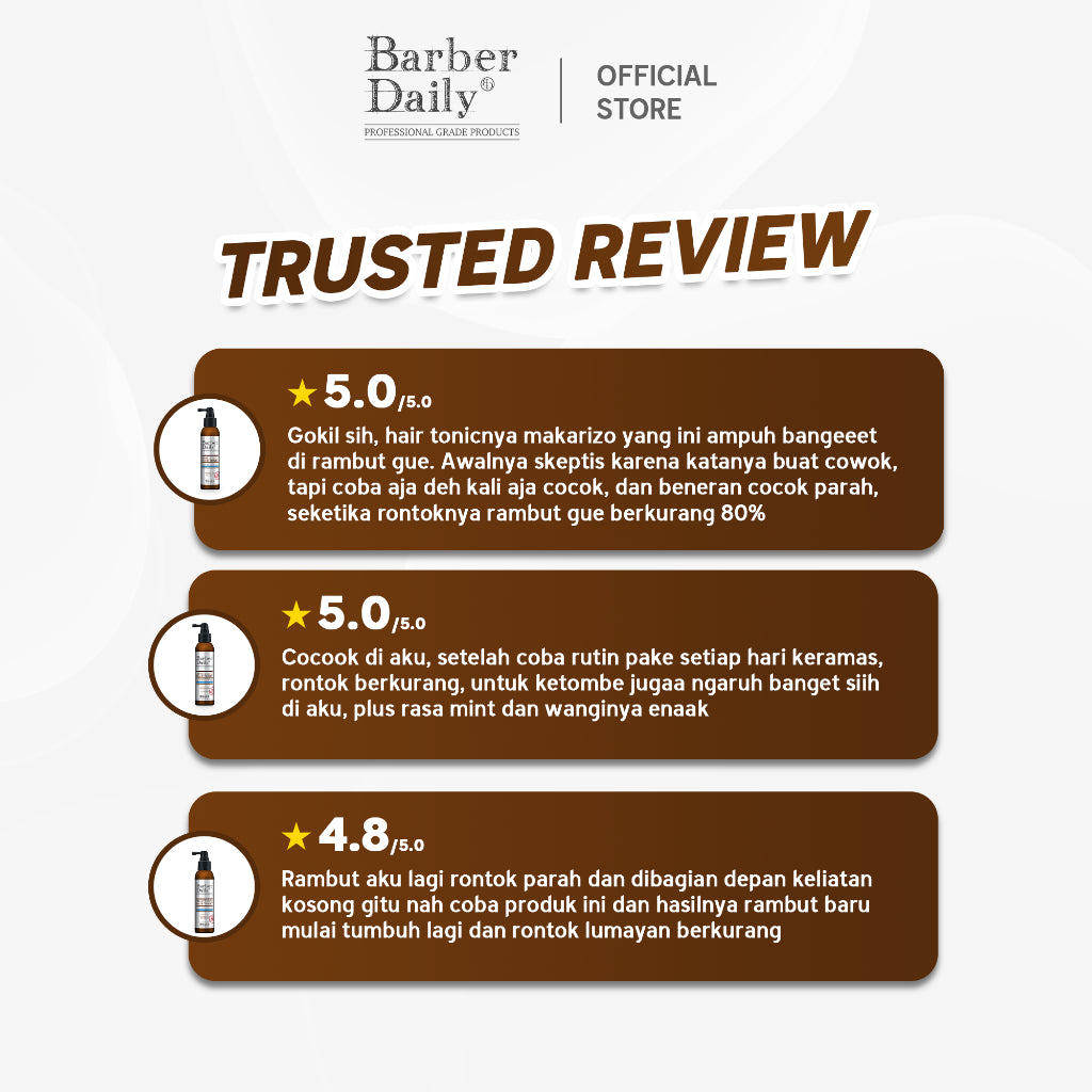 Barber Daily 2in1 Hair Tonic 140mL - (Improved Formulation)