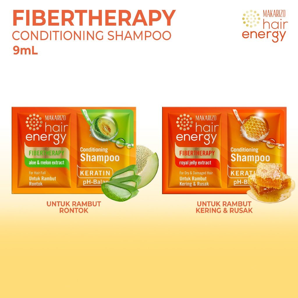 Makarizo Hair Energy Fibertherapy Conditioning Shampoo Aloe & Melon 9 mLx12