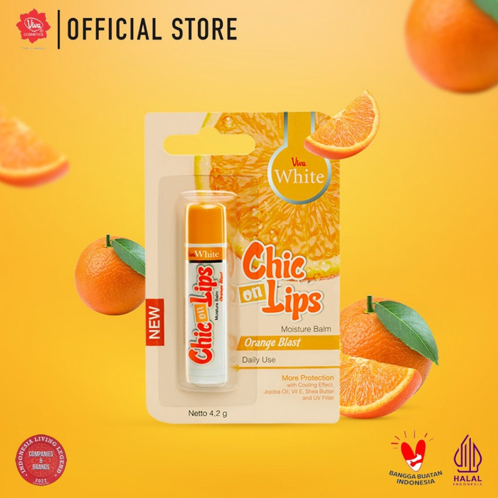 Viva White Moisture Balm Chic On Lips - Tersedia 4 Varian Rasa (with VIT E & UV FILTER -For Daily Use)