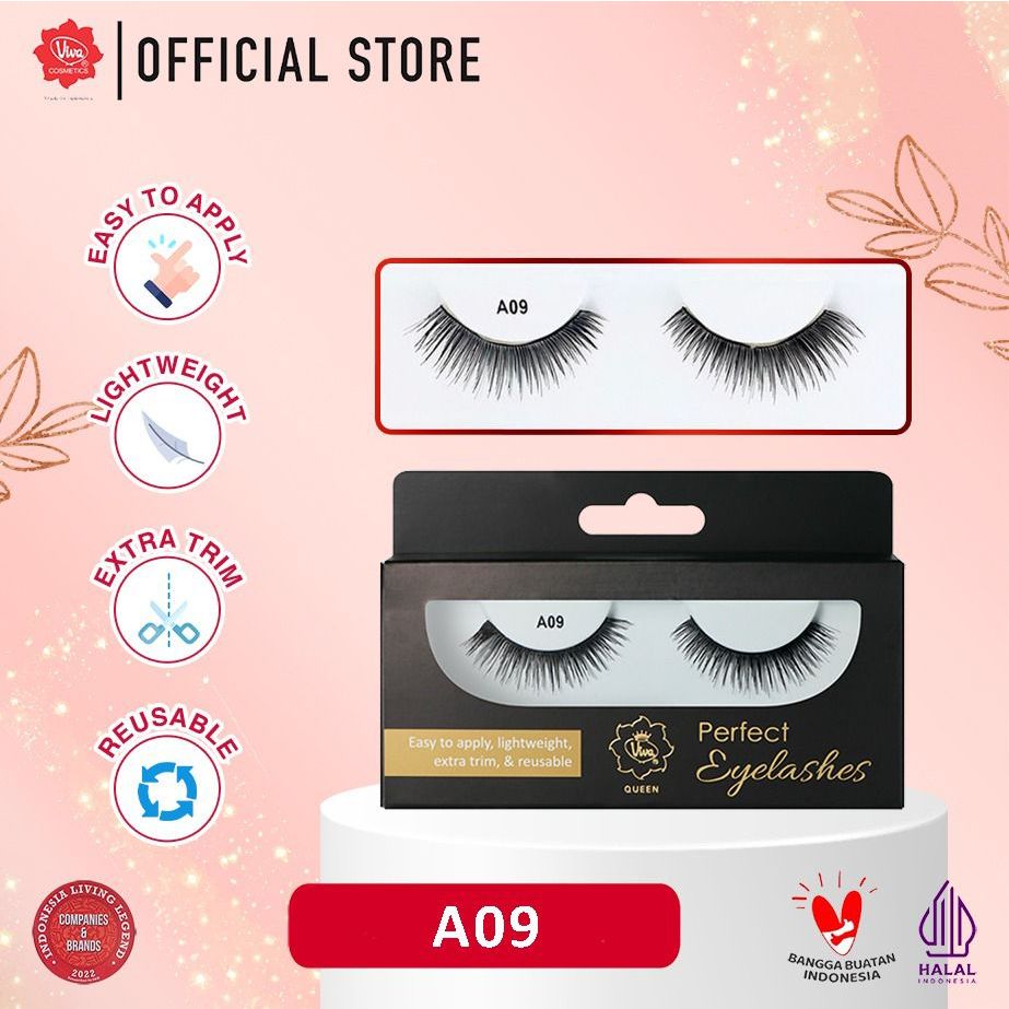 Viva Queen Perfect Eyelashes Series A - REUSABLE, LIGHT WEIGHT & EXTRA TRIM (Strip Lashes-Tersedia 9 Pilihan Bulu Mata)