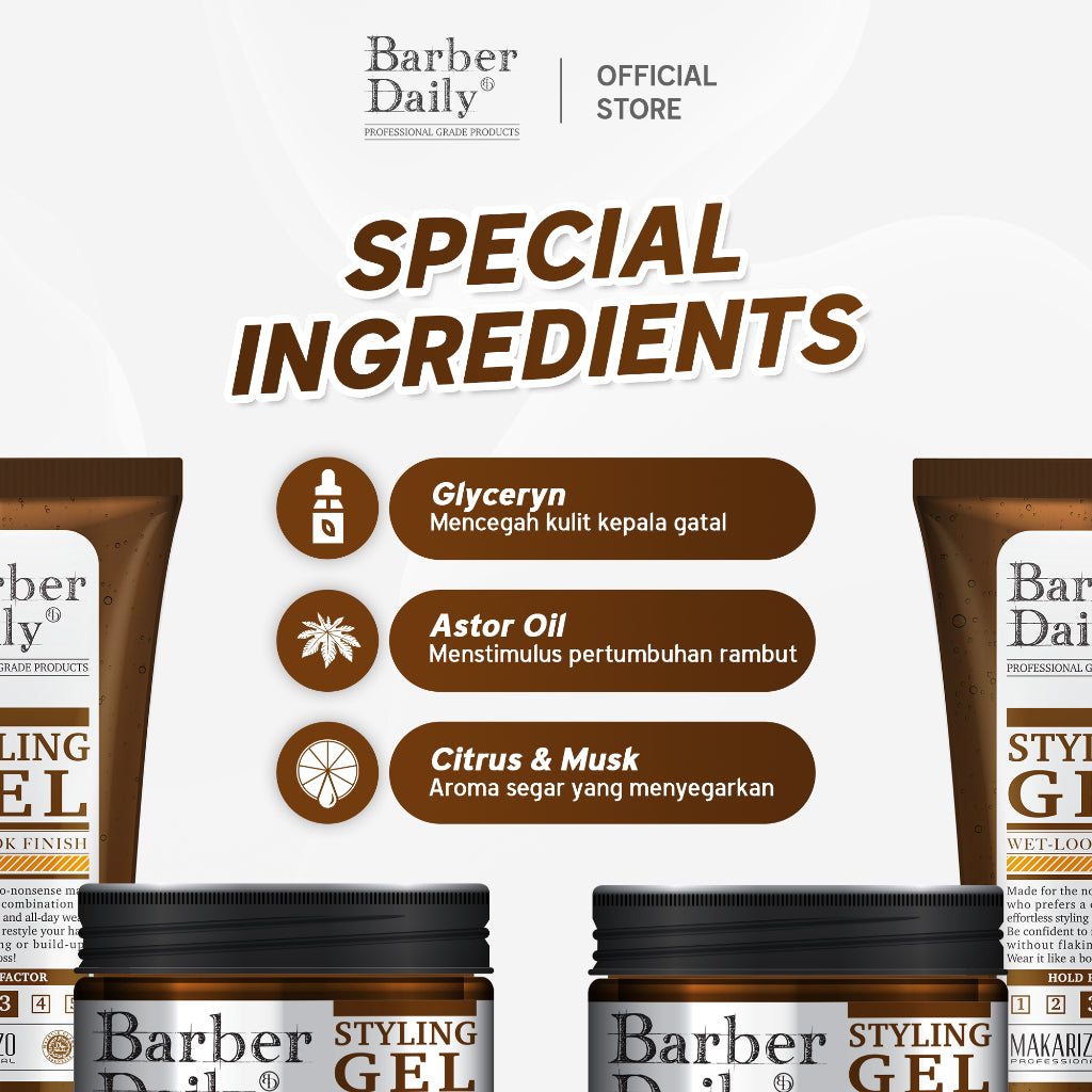 Makarizo Barber Daily Wet Look Styling Gel 120 gr