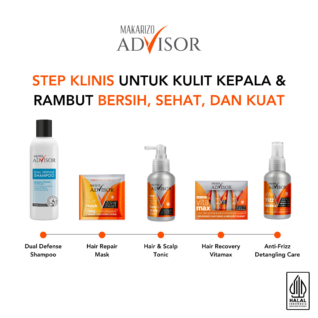 Makarizo Advisor Hair Recovery Vitamax 8mLx3 - Vitamin Rambut / Hair Vitamin / Serum Rambut