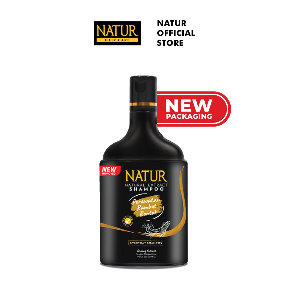 Triple Natur Shampoo Extract Ginseng 140 ml - Paket Sampo Rambut Rontok 3 pcs / Anti Hair Fall / Menguatkan Akar Rambut