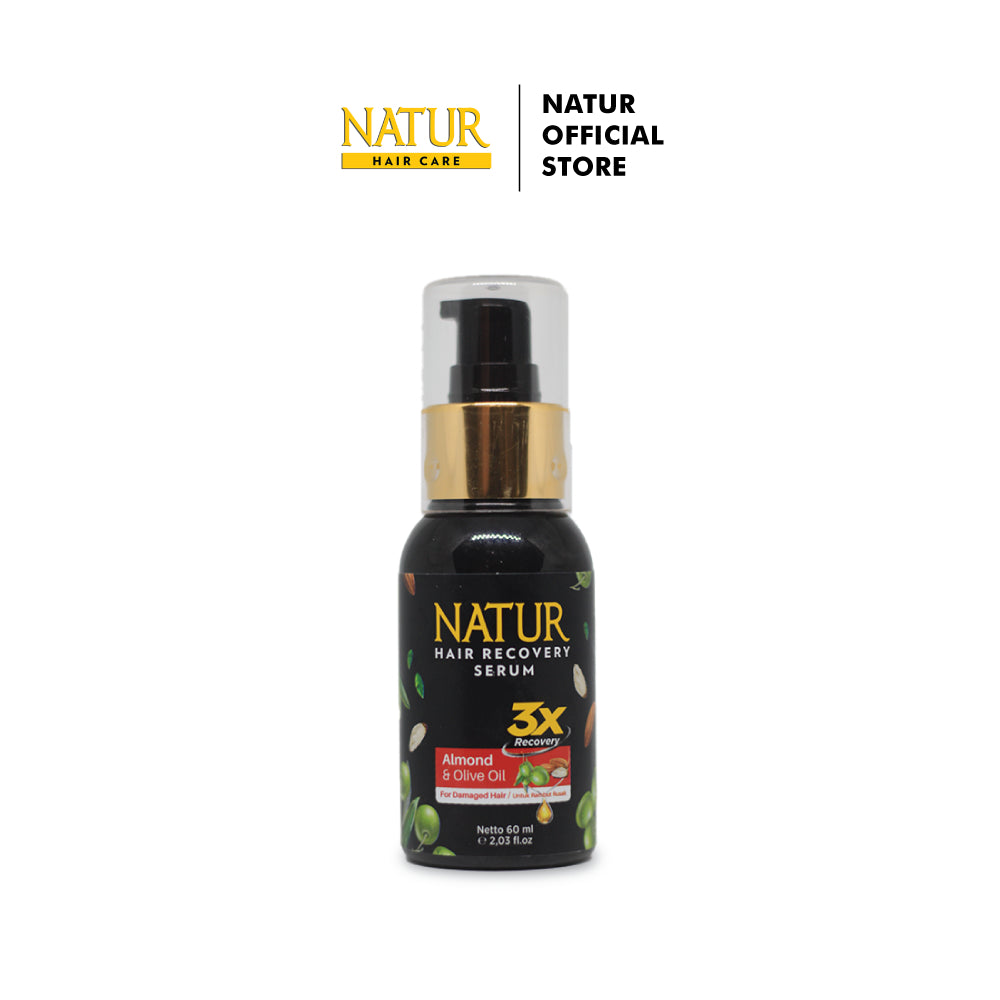 Natur Hair Recovery Serum Almond & Argan Oil 60 ml - Paket Melembabkan rambut