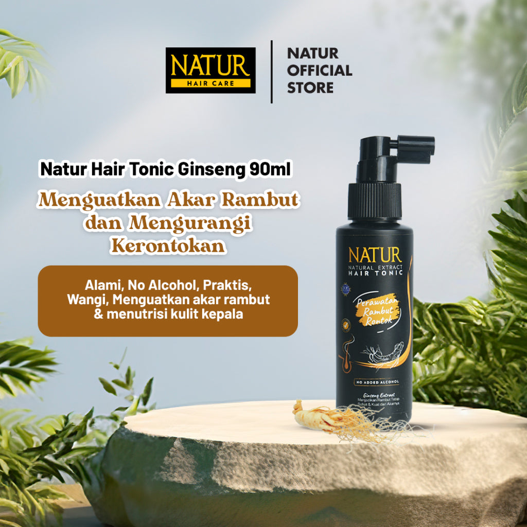 Natur Hair Tonic Ginseng 90 ml - Tonik Rambut Rontok / Anti Hair Fall / Menguatkan Akar Rambut