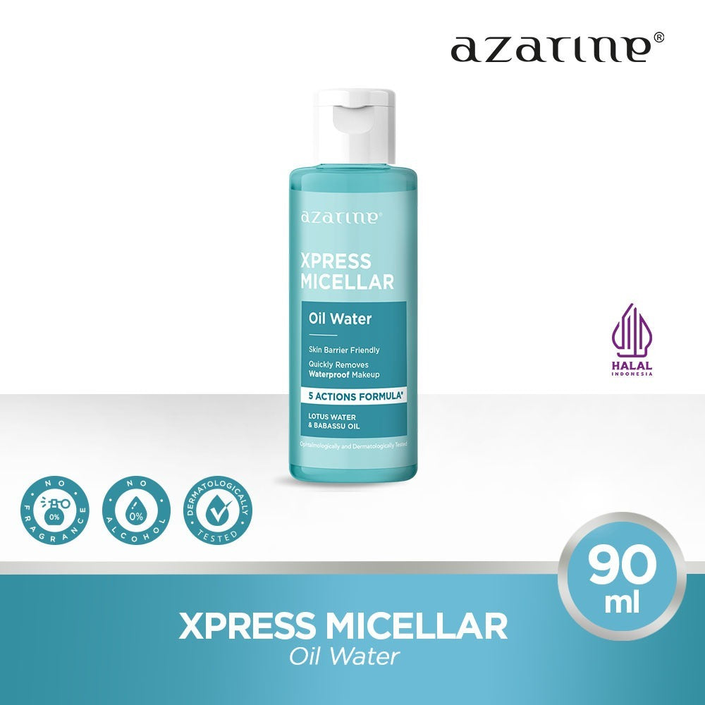 Azarine Micellar Water 90 ml Pembersih Wajah Daily Heavy Make Up Untuk Semua Jenis Kulit dengan Ceramide Make Up Remover