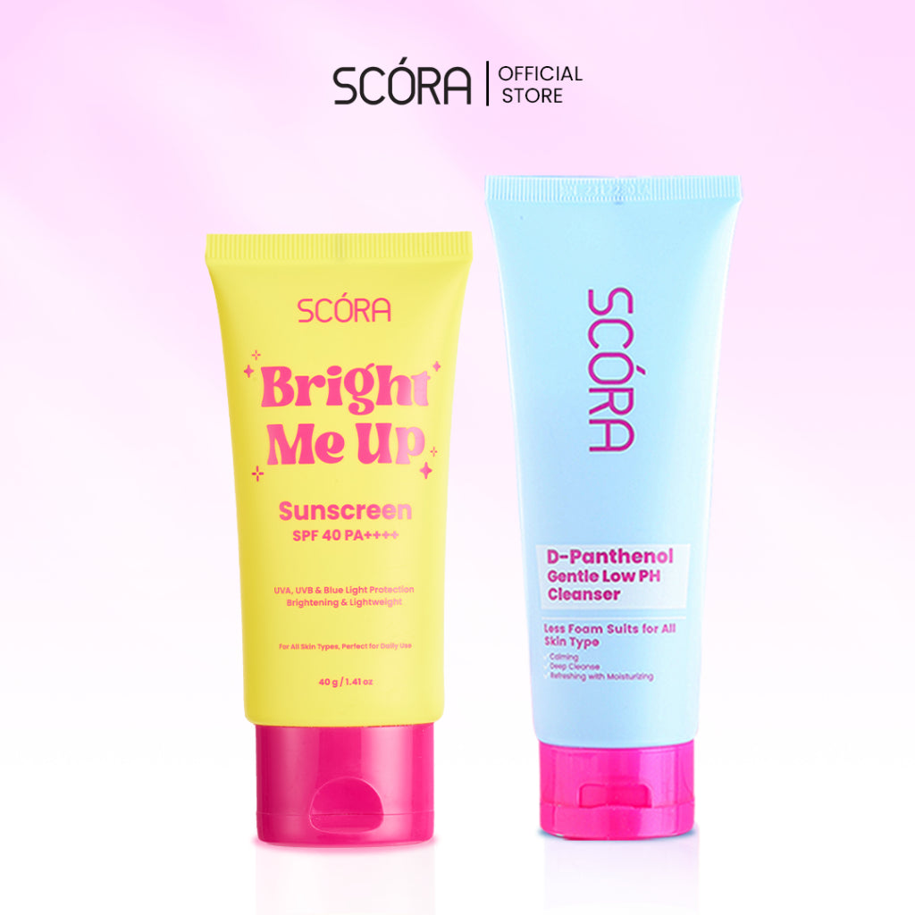 SCORA Bright Me Up Sunscreen 40 Gr + SCORA Gentle Low pH Cleanser 100ml