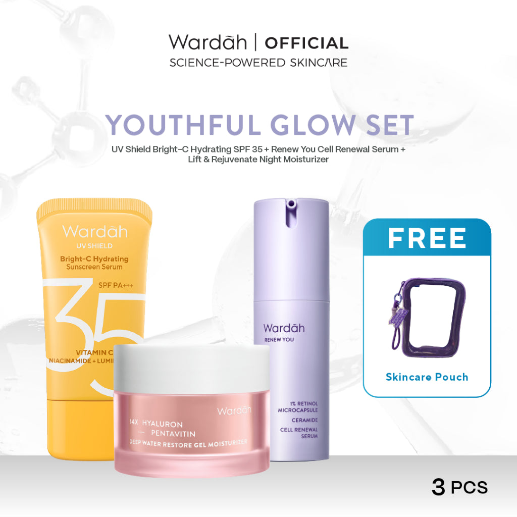 Paket WARDAH Isi 3 Gel Moisturizer + Serum + UV Shield (Tranexamic, VIt C, Cica, Hyaluron) - Skincare
