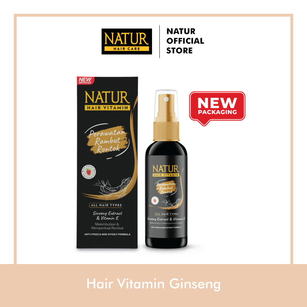 Natur Hair Vitamin Ginseng 80 ml - Vitamin Rambut Rontok / Anti Hair Fall / Menguatkan Akar Rambut