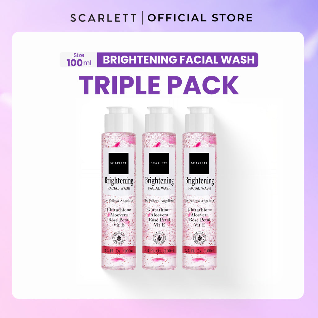 SCARLETT Brightening Facial Wash Untuk Semua Jenis Kulit Membantu untuk Mencerahkan dan Membersihkan Dalam Sekali Bilas dengan Niacinamide Kojic Acid Vitamin E