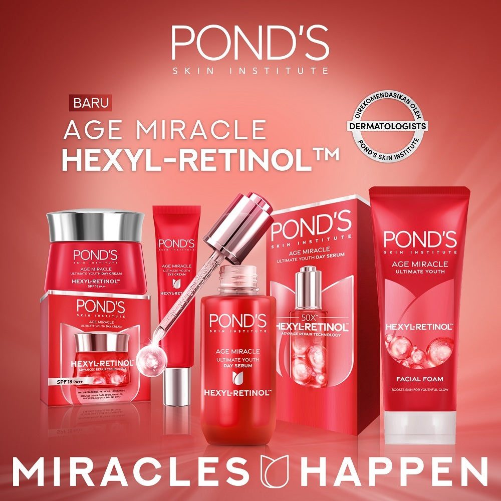 Ponds Age Miracle Serum Wajah Anti Aging +Glowing Serum With Retinol&Niacinamide 15Ml