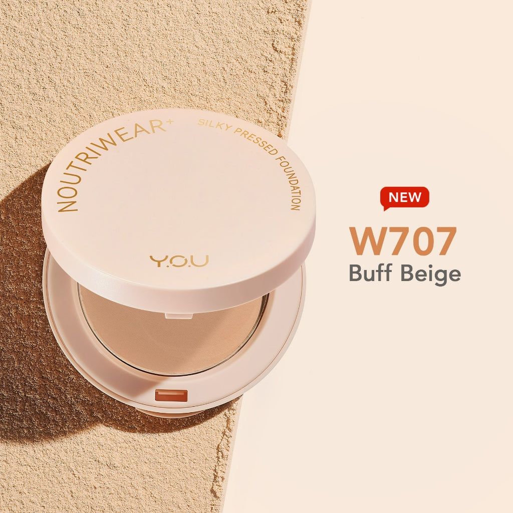 YOU NoutriWear+ Silky Pressed Foundation Full Coverage Oil Control & Tahan Lama 24 Jam | Bedak Padat Perfect Coverage | Bedak Pengontrol Minyak