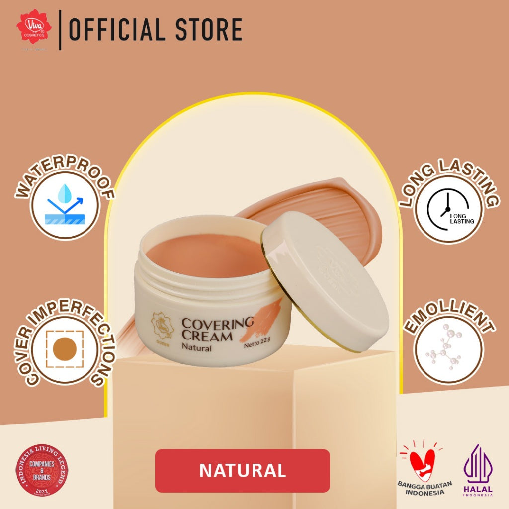 Viva Queen Covering Cream (WATERPROOF) - 22gr (Tersedia 4 Varian Warna)