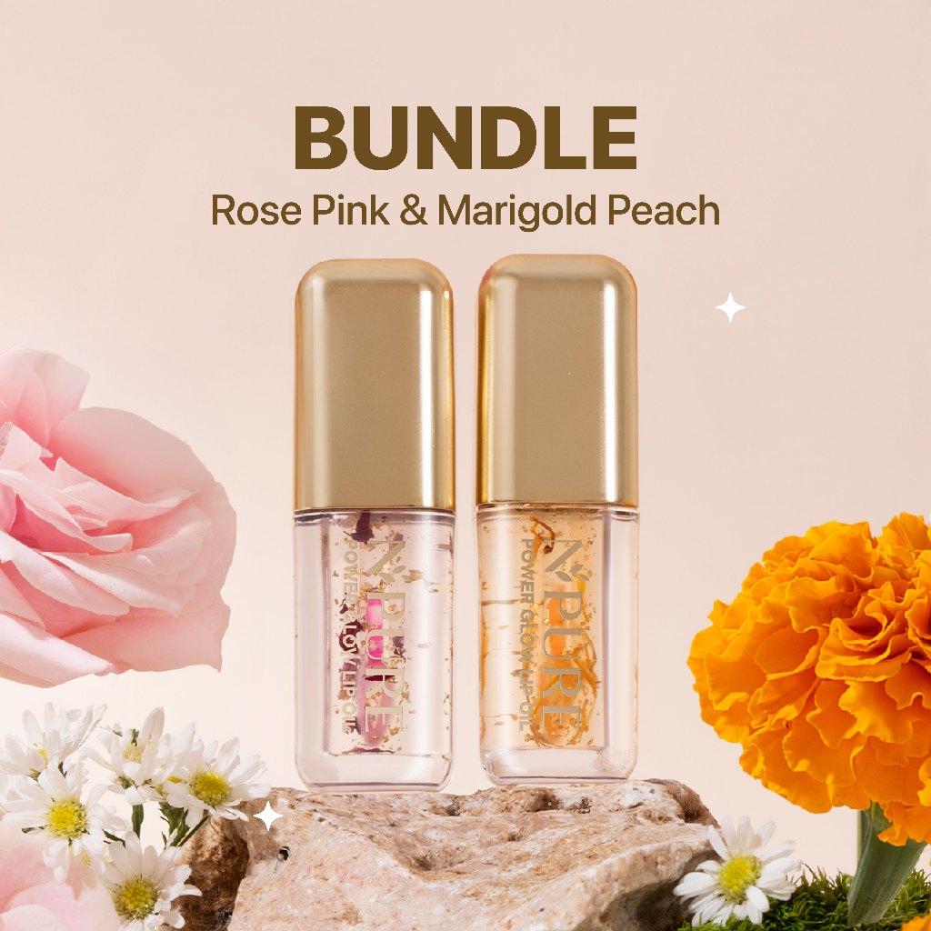 ROSE PINK - NPURE Power Glow Lip Oil/ Lip Gloss / Lip Base / Lip Topper / Pelembab Bibir
