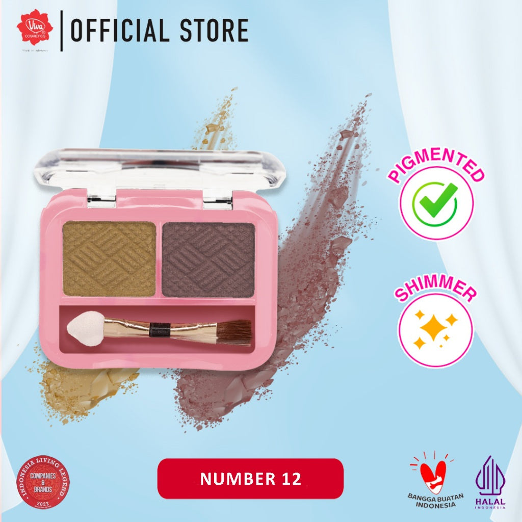 Viva Eye Shadow Duo - 2.3 gr (tersedia 12 varian kombinasi warna)