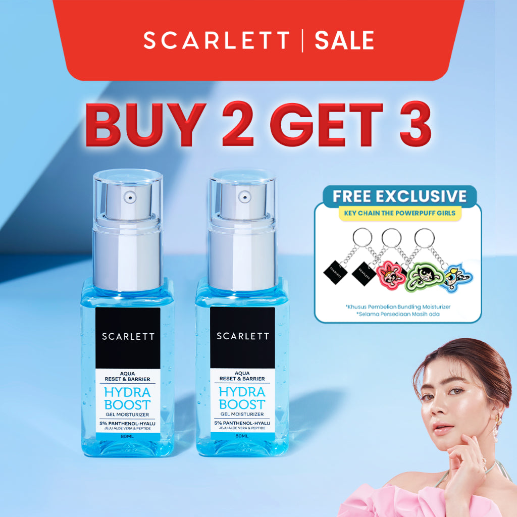 Scarlett Whitening Aqua Reset & Barrier Hydra Boost Gel Moisturizer 5% Panthenol-Hyalu - pelembab wajah untuk kulit kering, sensitifm dan iritasi ringan with D-Panthenol dan Hyaluronic Acid