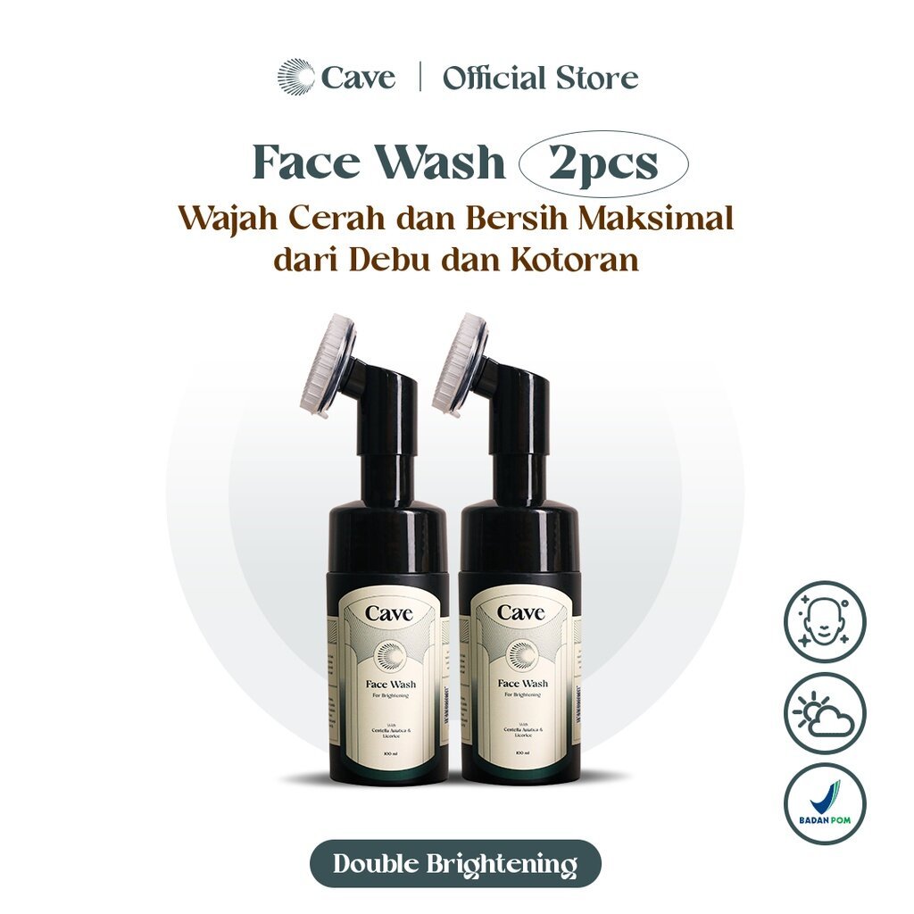 CAVE Face Wash For Brightening - Sabun Cuci Muka Pembersih Wajah Pria Untuk Membantu Melembabkan Menutrisi & Mencerahkan