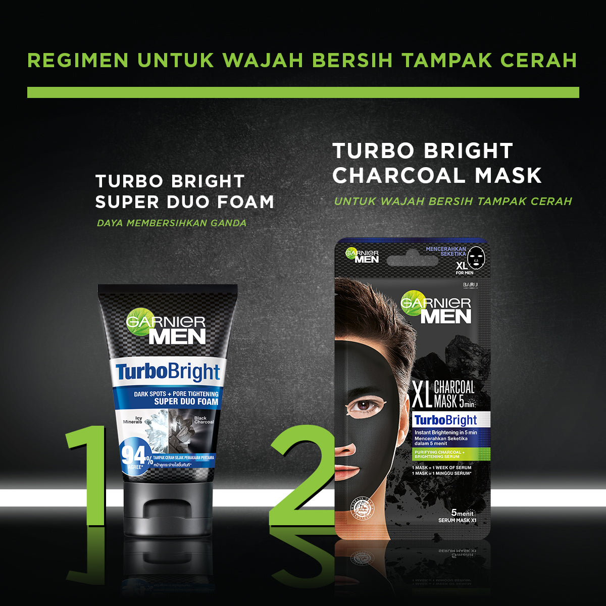 Garnier Men Power White XL Charcoal Tissue Mask Skin Care - 24ml