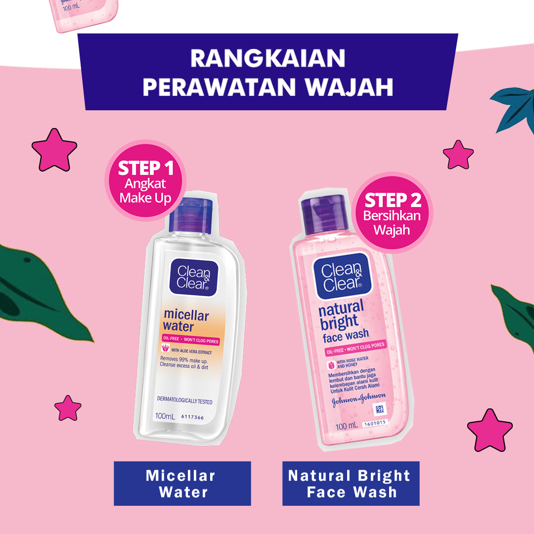 Clean & Clear Natural Bright Face Wash Sabun Cuci Muka Pembersih Pencerah Wajah 50ml