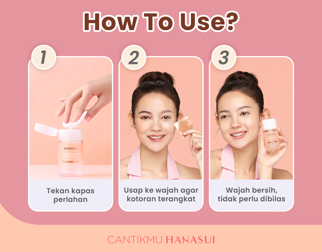 Hanasui Collagen Micellar Cleansing Water - Pembersih Wajah Make Up Remover Cleansing Water dan Melembapkan Wajah