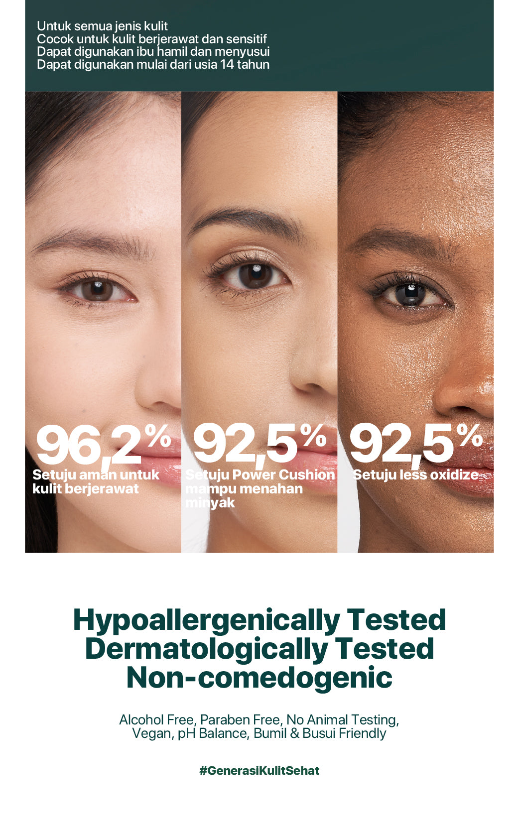 NPURE Centella Asiatica Flawless Matte Power Cushion dan Refill Cushion / Cushion Daily / Cushion matte / Refill Cushion