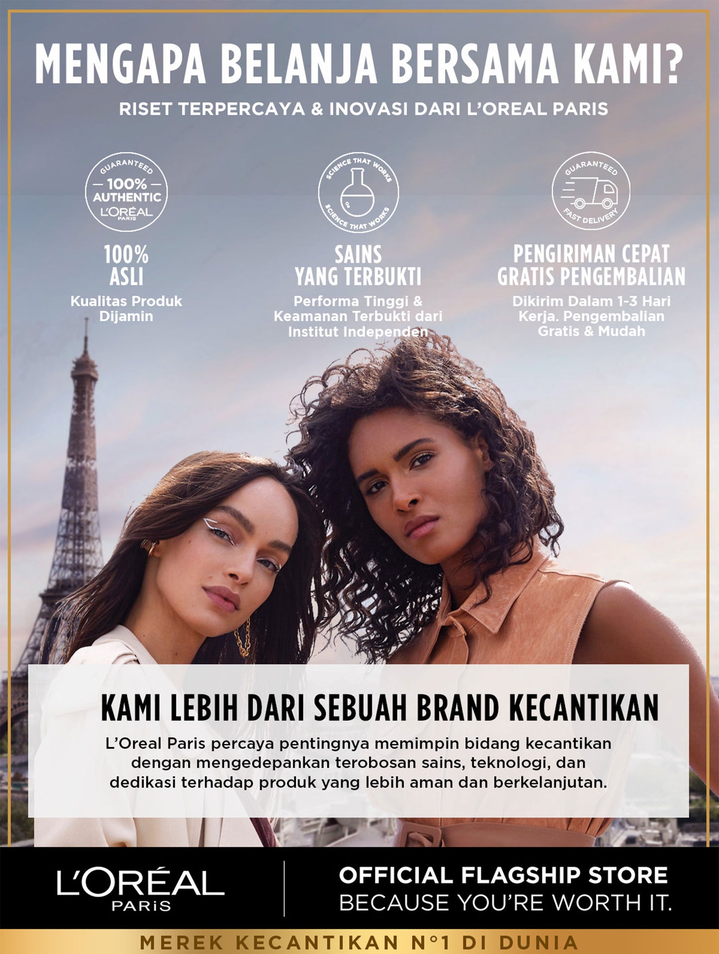 L'Oreal Paris UV Serum Sunscreen SPF 50+ PA++++ - UV Defender Sun-Repair Invisible Serum 2-in-1 Skincare 30ml, Sun Screen, sunblock, suncream, anti aging, loreal sunscreen, serum brightening mencerahkan wajah