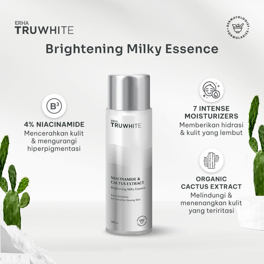 ERHA Truwhite Niacinamide & Cactus Extract Brightening Milky Essence - Essence Pencerah Wajah