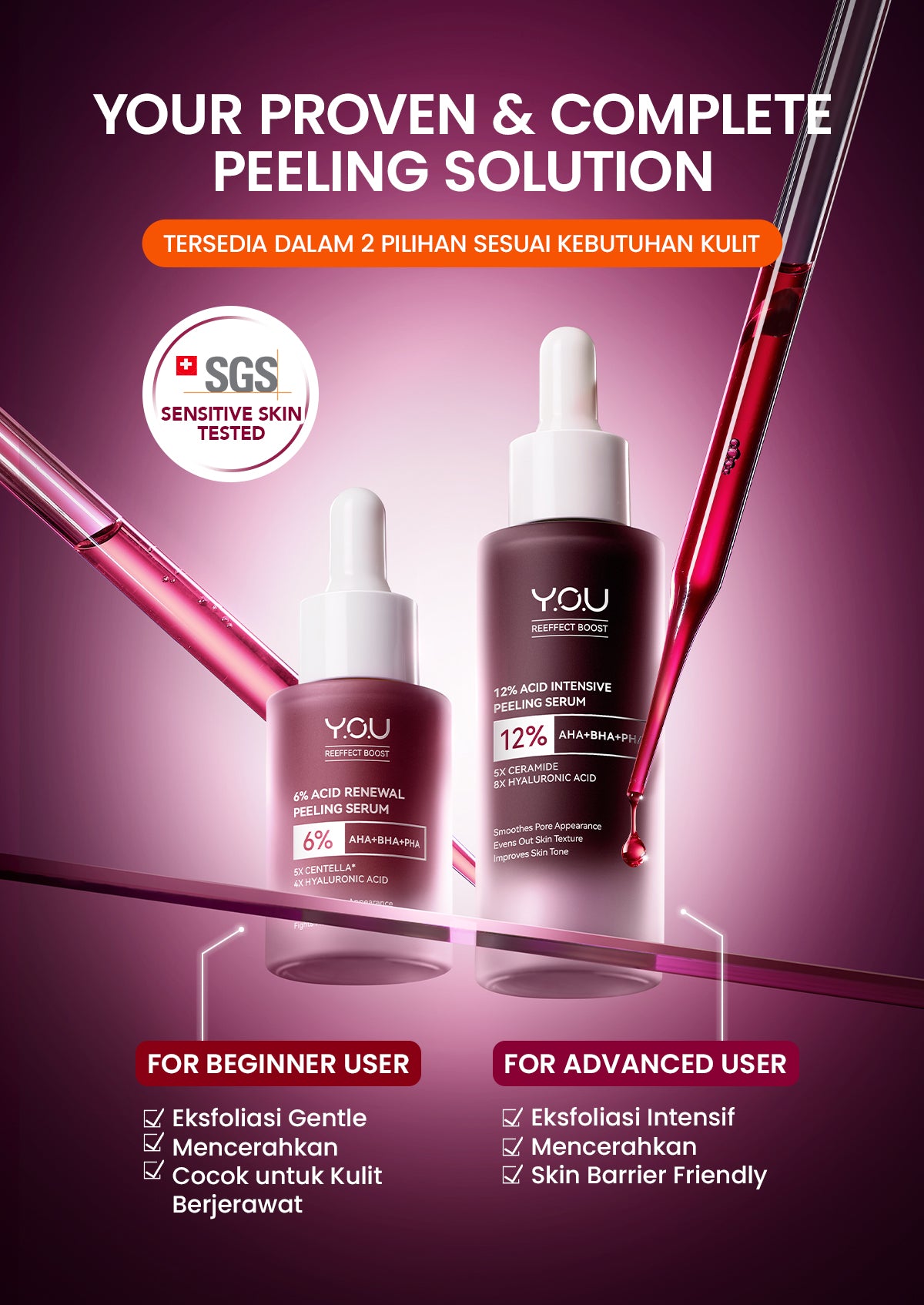 YOU 6% ACID RENEWAL PEELING SERUM AHA BHA PHA Serum Eksfoliasi Untuk Kulit Cerah dan Halus