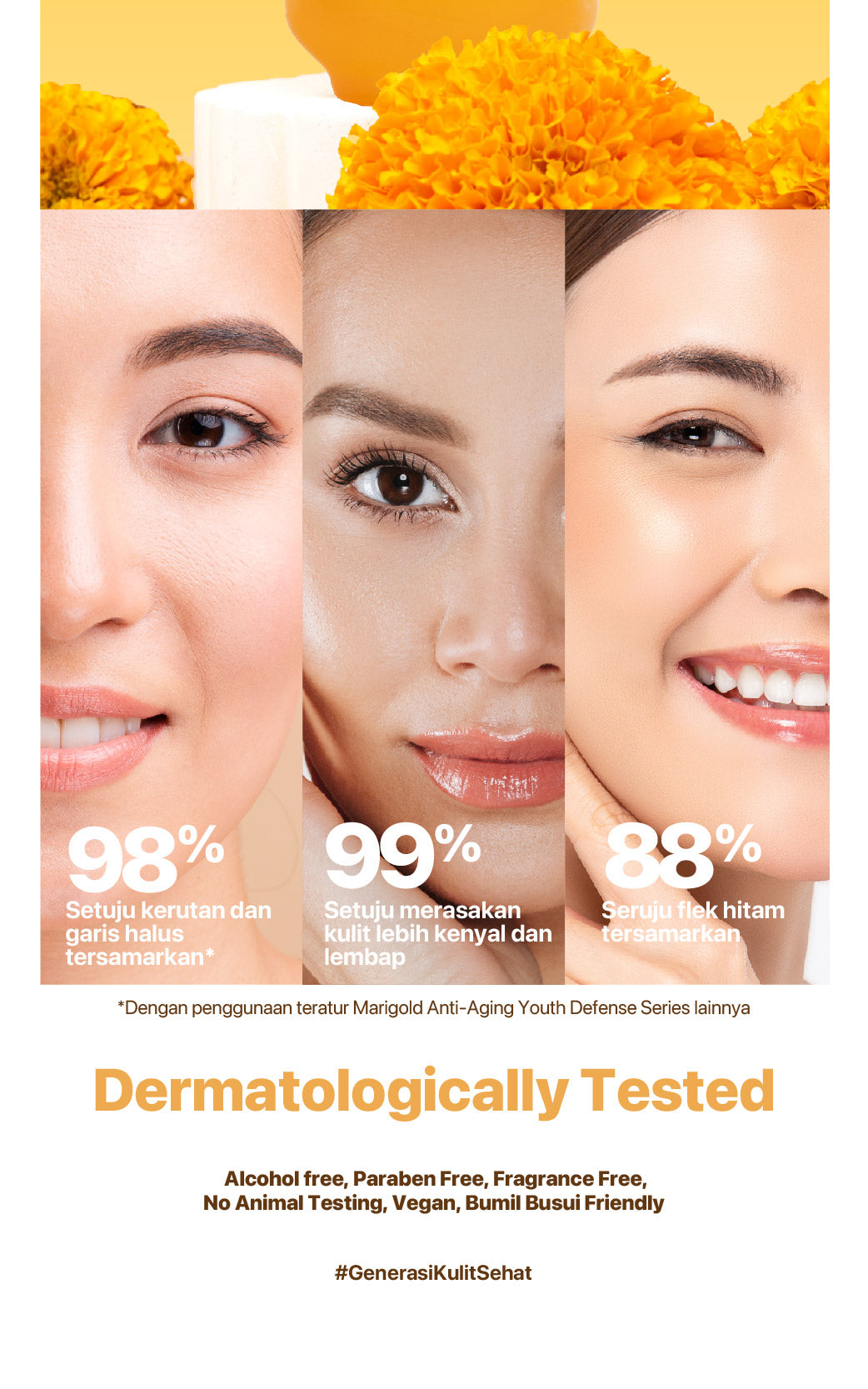 MARIGOLD SERUM - NPURE Marigold anti-Aging Youth Defense Face Serum / Anti Aging Serum / Serum Wajah Anti Aging Flek Hitam