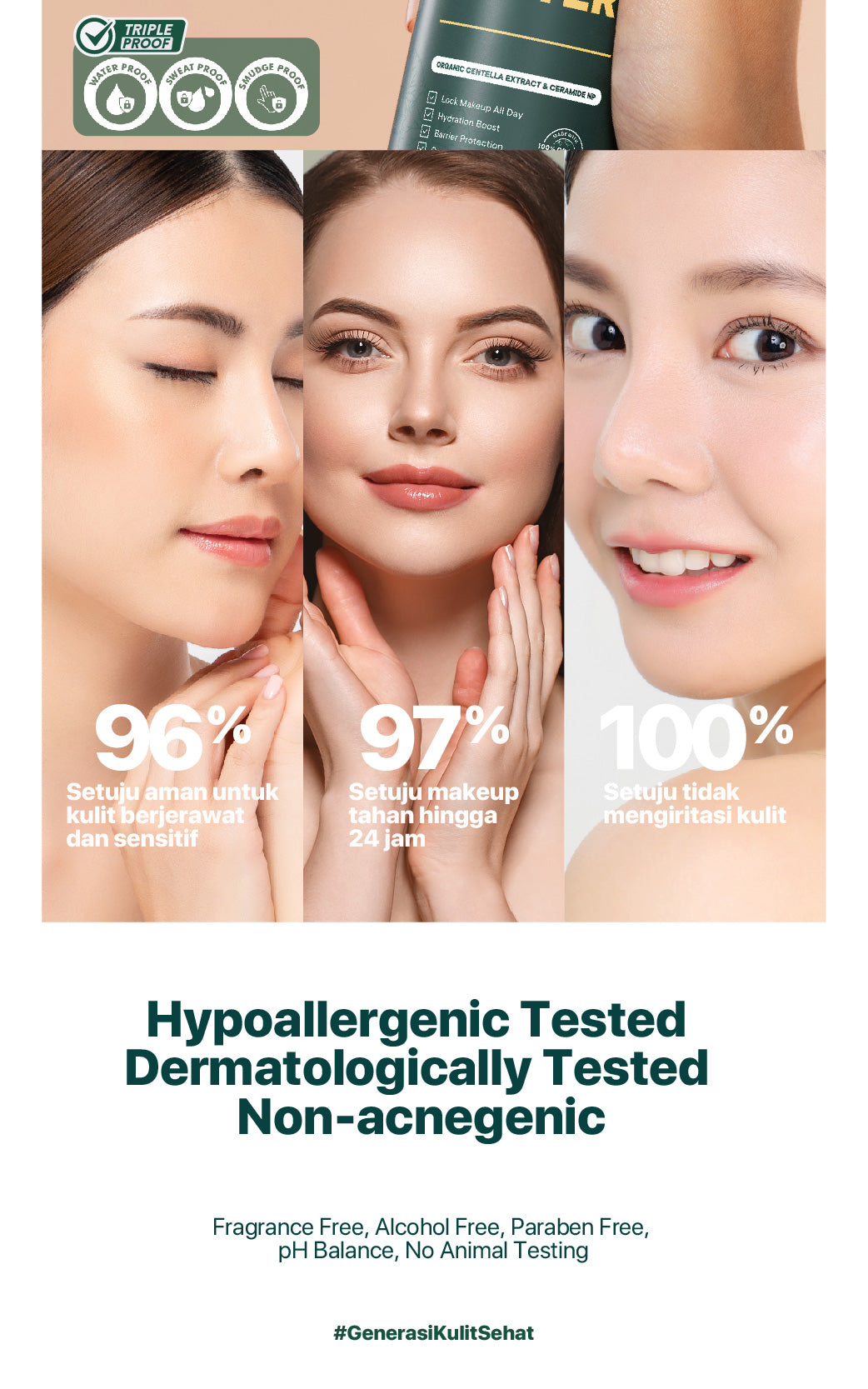 NPURE Centella Asiatica Power Setter - Setting Spray / Setting Oil control & Barrier Protection / Setting Spray cocok untuk kulit berjerawat & sensitif / spray makeup tahan lama