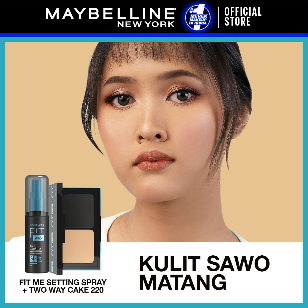 MAYBELLINE OFFICIAL Paket Tahan Longsor Two Way Cake + Setting Spray