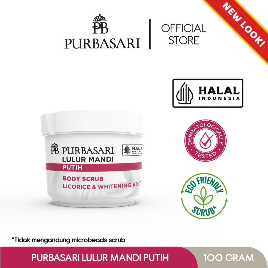 Purbasari Lulur Mandi Putih 100 gram / Body Scrub - Mencerahkan - Melembabkan - menyamarkan flek hitam