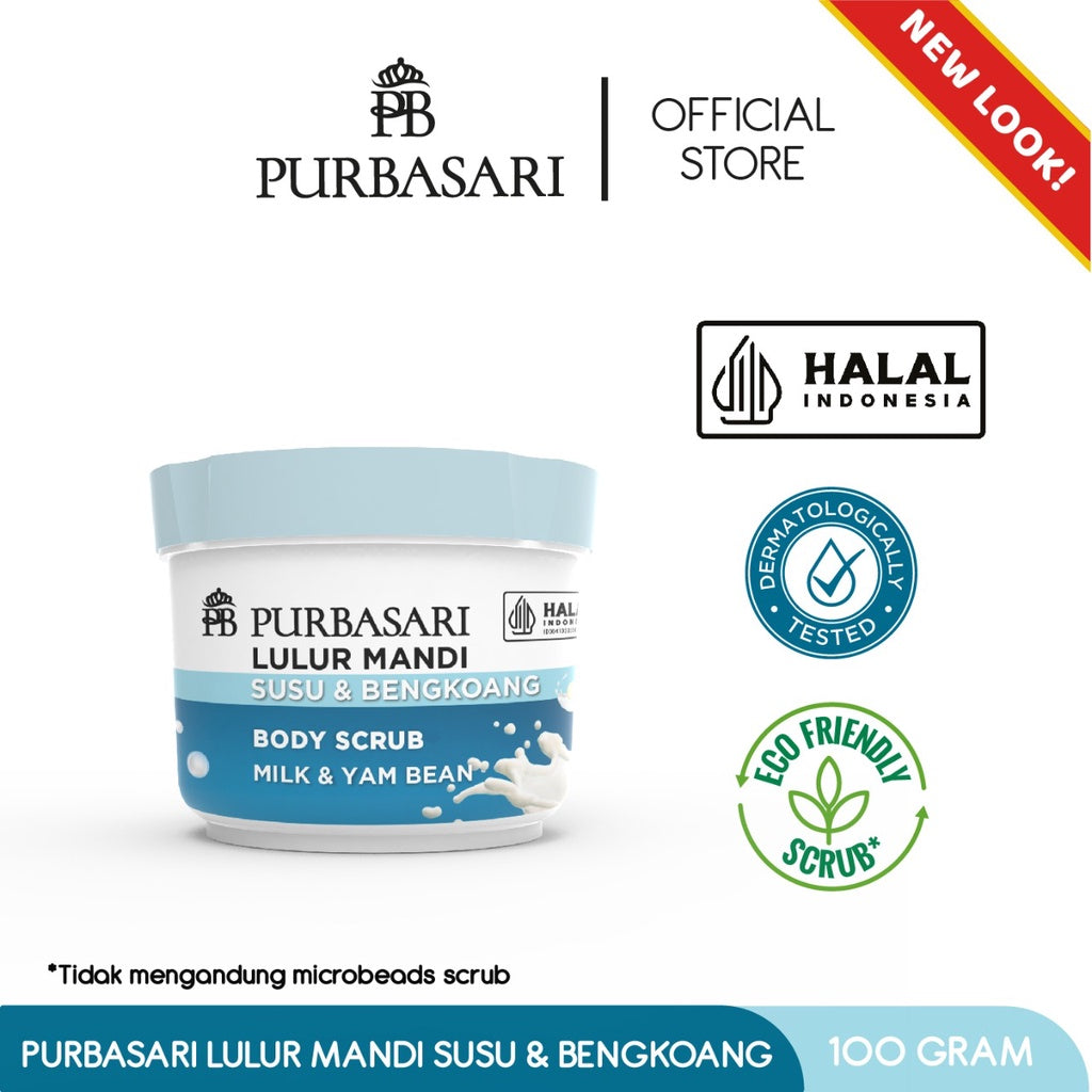 Purbasari Lulur Mandi Susu Bengkoang 100 gram / Lulur Pemutih Whitening Pencerah / Lulur pelembab kulit / Lulur Badan perontok daki / Menyamarkan flek hitam / Melembabkan / Mencerahkan