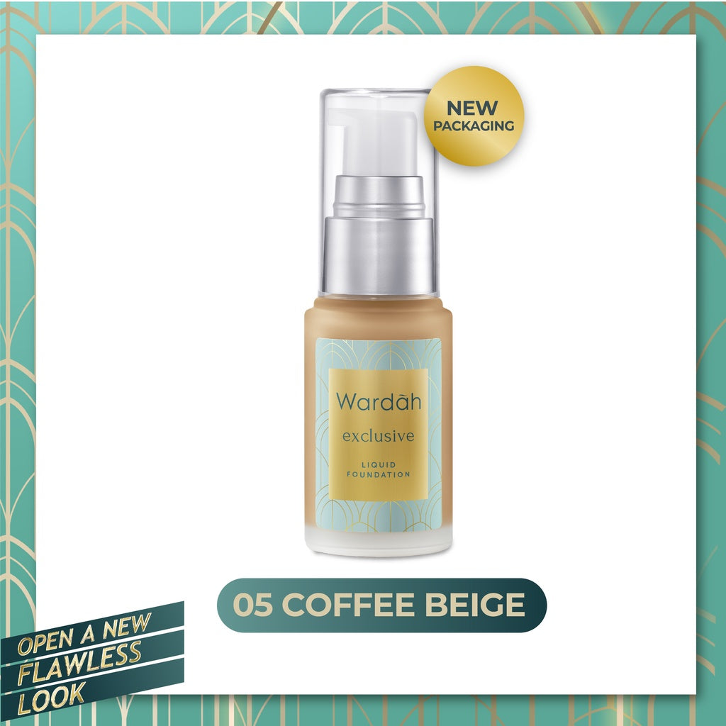WARDAH Exclusive Liquid Foundation - Foundation Matte Yang Tahan Lama Hingga 8 Jam - Alas Bedak dengan SPF 30 - Hasil Akhir Flawless dan Smooth Matte - Makeup