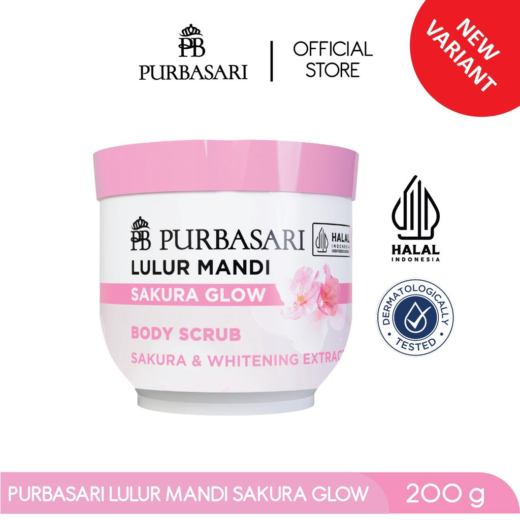 Purbasari Lulur Mandi Sakura Glow / Body Scrub - Mencerahkan - Melembabkan - menyamarkan flek hitam