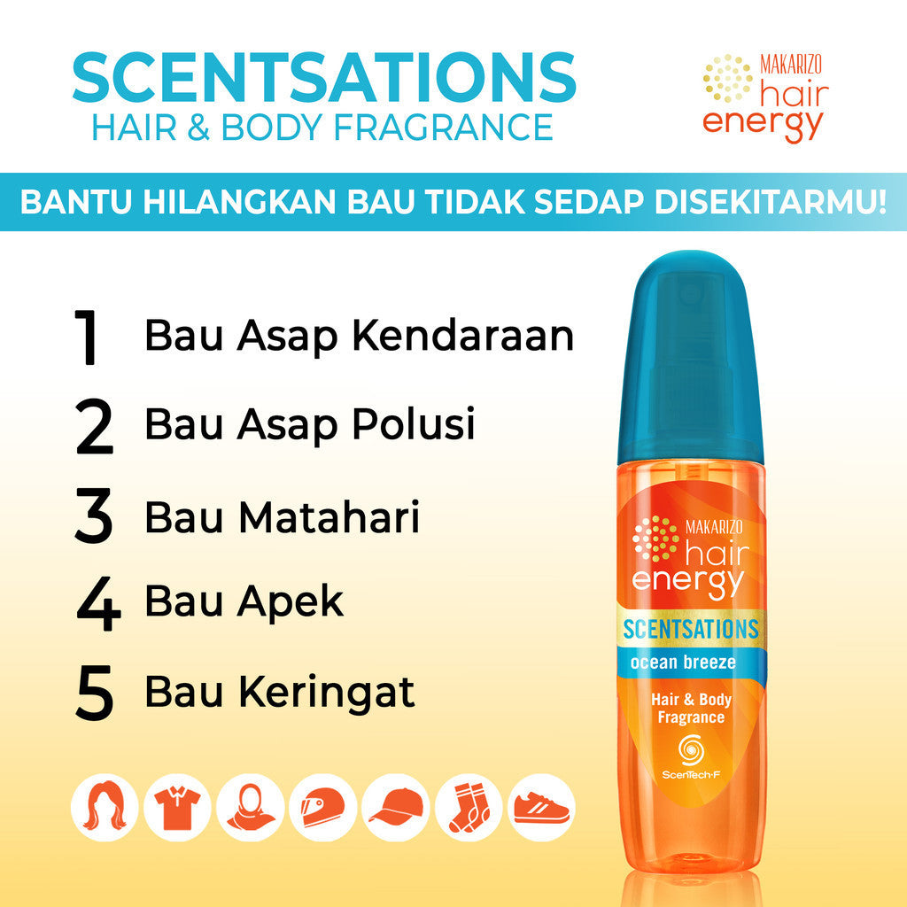 Paket Makarizo Hair Energy Scentsations Morning Dew & Ocean Breeze 100mL