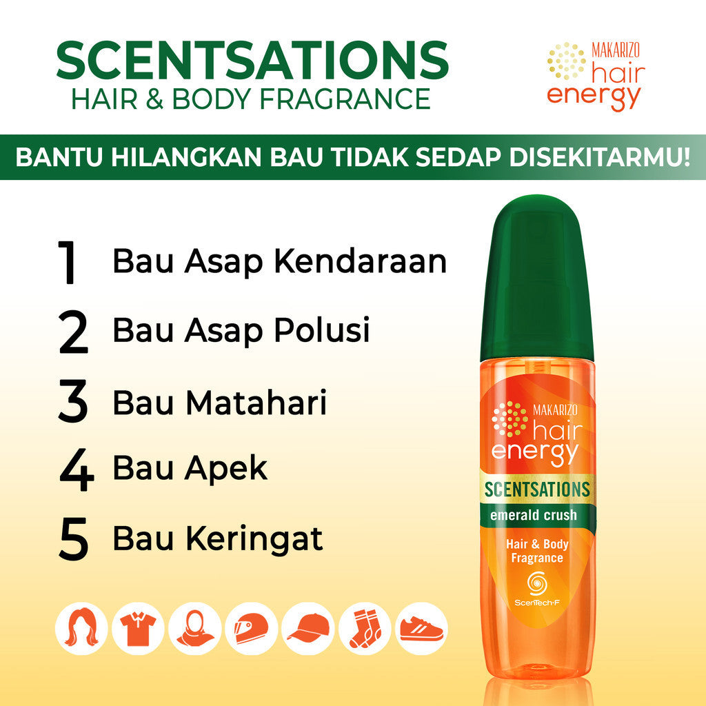 Paket Makarizo Hair Energy Scentsations White Musk & Emerald Crush 100mL