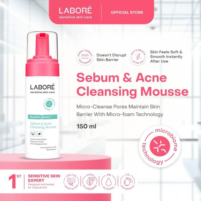 Labore Acne Prevention Duo (Barrier Revive Cream 50ml & Cleansing Mousse 150ml) - Paket Pelembab dan Pembersih Wajah Kulit Sensitif
