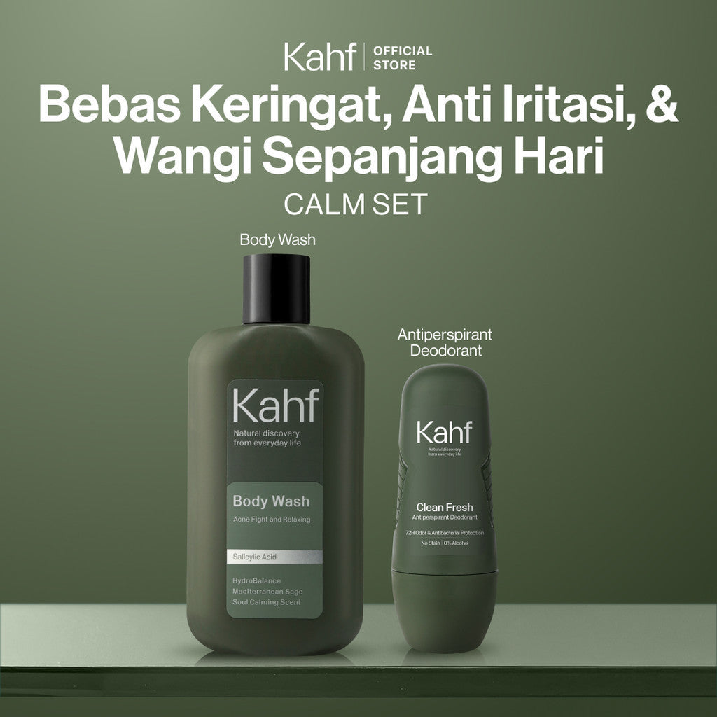 Kahf Deodorant Roll On Antiperspirant 45 ml - Deodoran Deo Pria Anti Iritasi, Bebas Bau, Tahan Keringat, Wangi Seharian - Suitable for Daily Use
