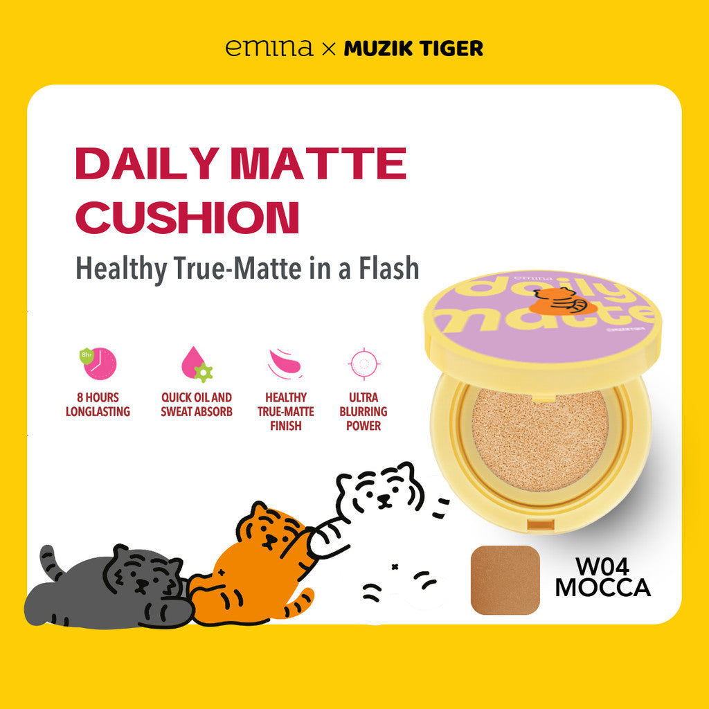 Emina Daily Matte Cushion 15g - Cushion Healthy Matte Oil Control Lasting 8 Jam, Anti Kering