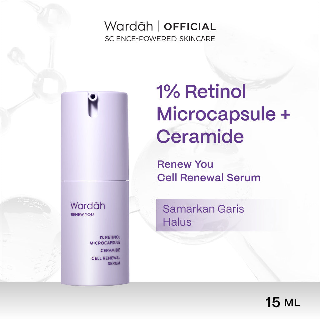 WARDAH Renew You Paket Lengkap Full Regime (Serum, Night Cream, Essence Toner, Day Cream, Facial Wash, Moisturizer) - Skincare
