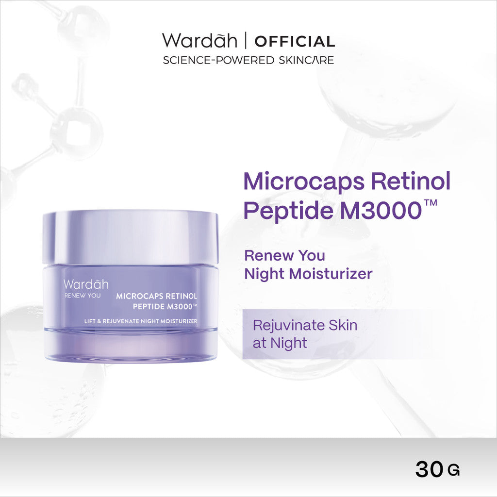 WARDAH Moisturizer Night Cream All Series - Acnederm, Lightening, Perfect Bright, Crystal Secret, Renew You - Pelembab Wajah - Skincare