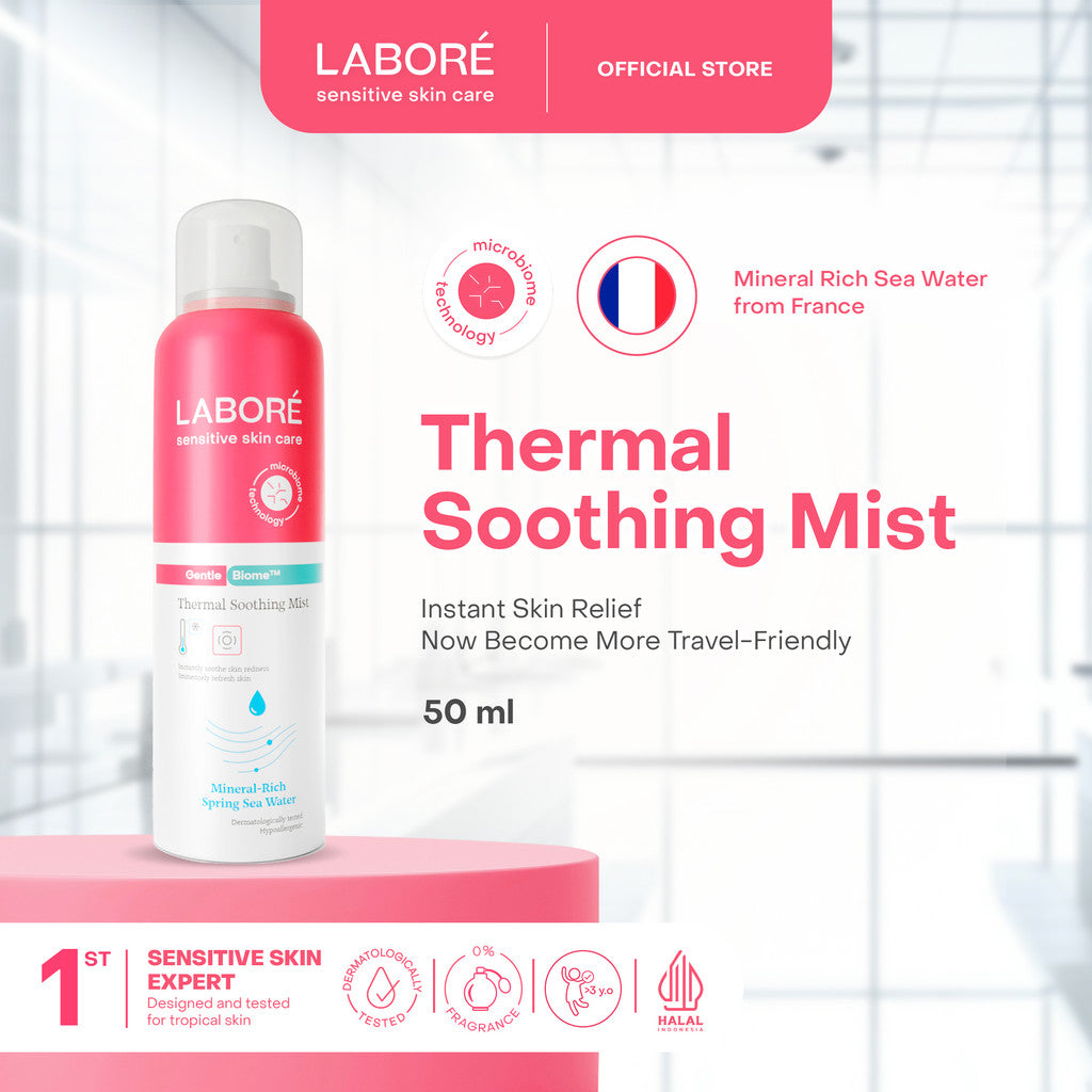 LABORÉ Sensitive Skin Care GentleBiome Thermal Soothing Mist 100 ml - Face Mist - Menghidrasi Kulit - Menyegarkan dan Menenangkan - Cocok untuk Semua Jenis Kulit - Skincare Best Seller - Skincare Viral