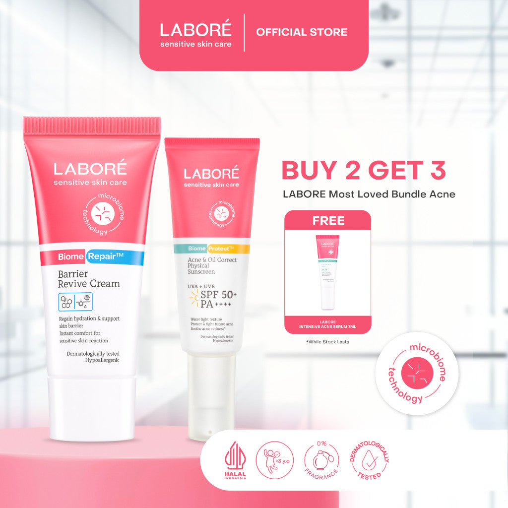 Labore Most Loved Bundle Acne Pro Edition - Moisturizer Pelembab Wajah dan Sunscreen Acne Pertama Perlindungan Terkuat dari Sinar UVA dan UVB