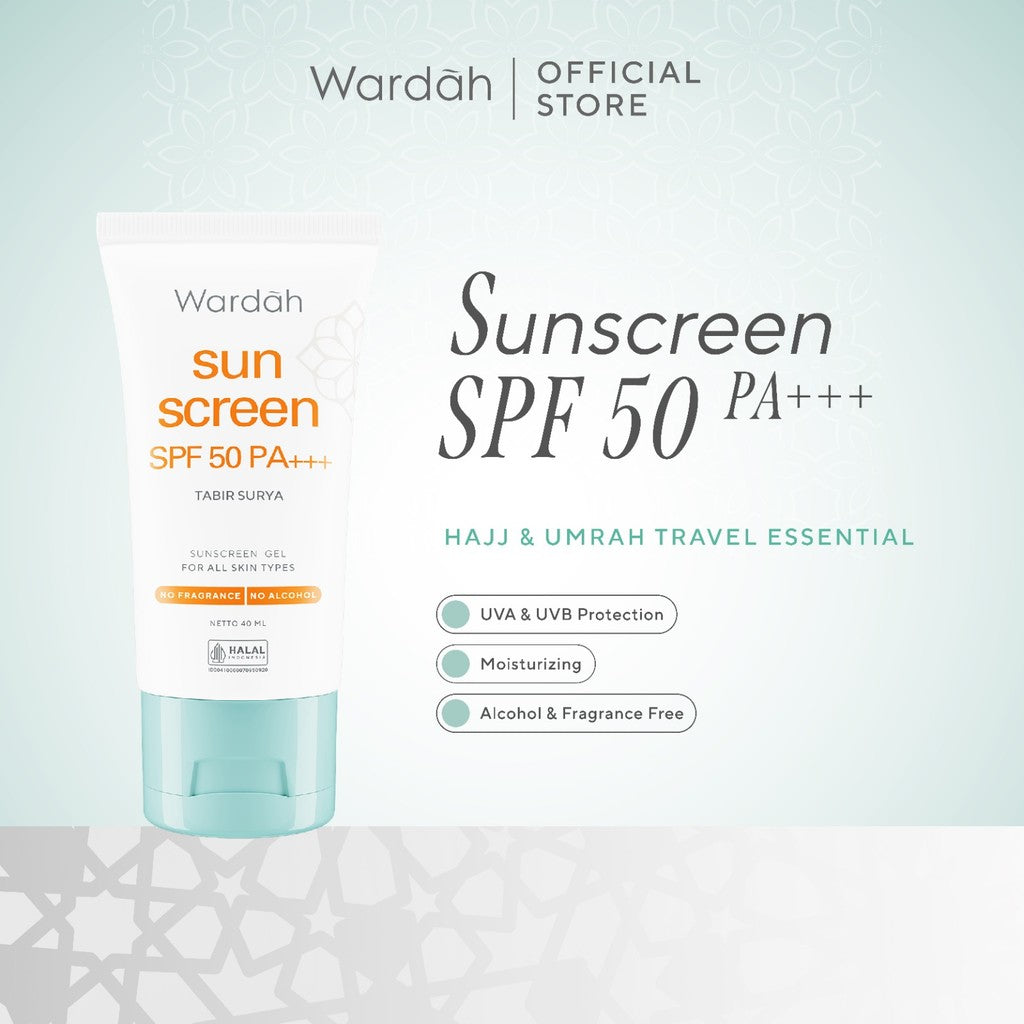 WARDAH Umrah & Hajj Package - Paket Haji dan Umroh - Hair and Body Wash, Face Cleanser, Sunscreen SPF 50 PA+++ , Anti Perspirant Deodorant, Moisturizer, Lip Treatment Balm, ZamZam Water Spray - Skincare